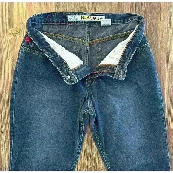 Vtg Y2K Mudd Jeans Womens Juniors Size 11 Dark Wash Mid-Rise Bootcut *Read* - Picture 9 of 16